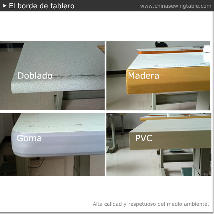 El borde de mesa de maquinaria de coser y textil industrial